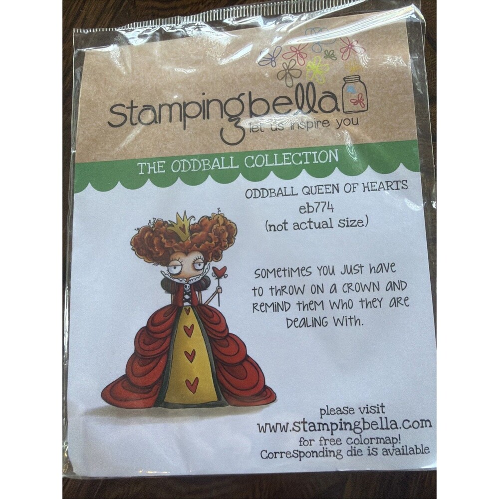 New Stamping Bella Cling Rubber Stamp  ODDBALL QUEEN OF HEARTS SET